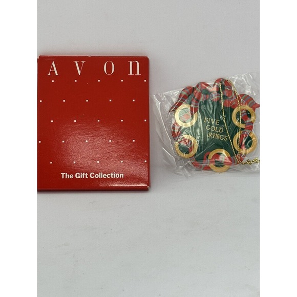 Avon The Twelve Days Of Christmas Ornament Five Gold Rings - Picture 3 of 5